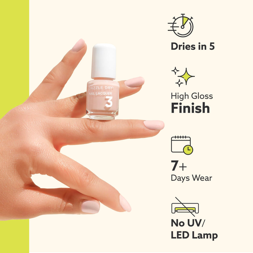 Dazzle Dry kit held in hand showing travel-size portability and convenience