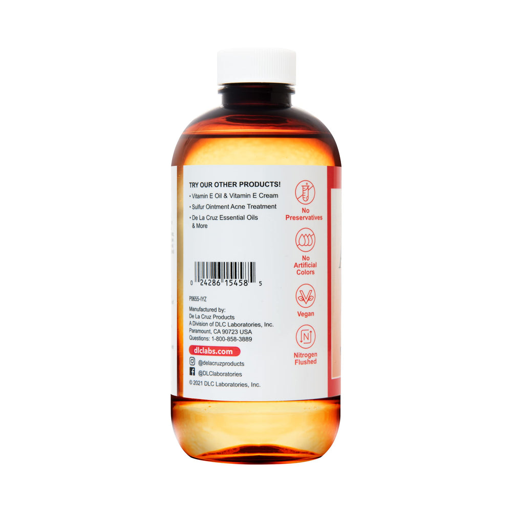 De La Cruz label close-up highlighting expeller-pressed and hexane-free