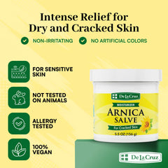 De La Cruz open jar texture close-up demonstrating rich emollient