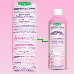 De La Cruz bottle on bathroom shelf for daily routine convenience