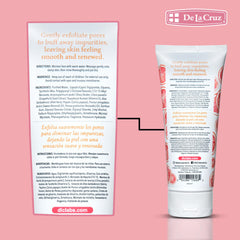 De La Cruz scrub in bathroom near towel illustrating everyday grooming routine