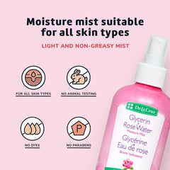 De La Cruz bottle texture drop highlighting glycerin hydration