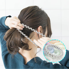 DealEachDay hair secured in high ponytail with spiral tie, reliable hold without dents