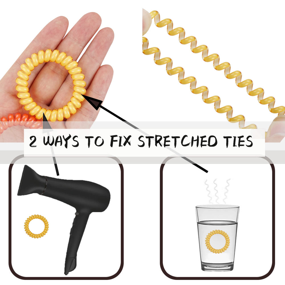 DealEachDay assorted spiral hair ties styled on dresser, easy everyday organization and access