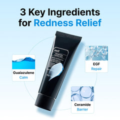 DearKlairs cream on fingers demonstrating easy spread and calming feel