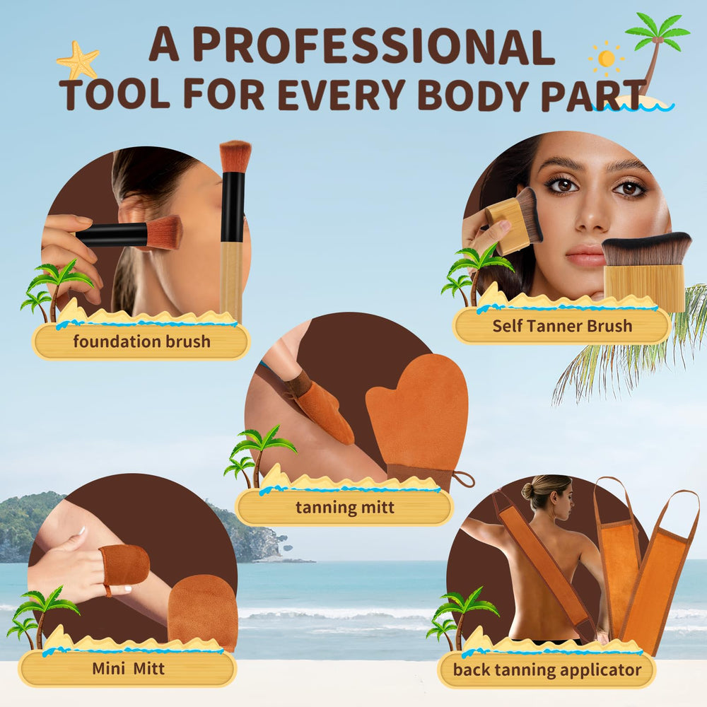 DEBETOOL mini face mitt displayed protecting palms and offering precise application
