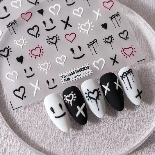 Dedyel front packaging showing two sticker sheets and colorful smile motifs for easy styling