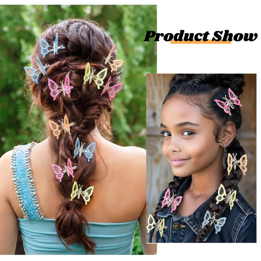 DEEKA butterfly clip worn in hair showing playful style and secure hold