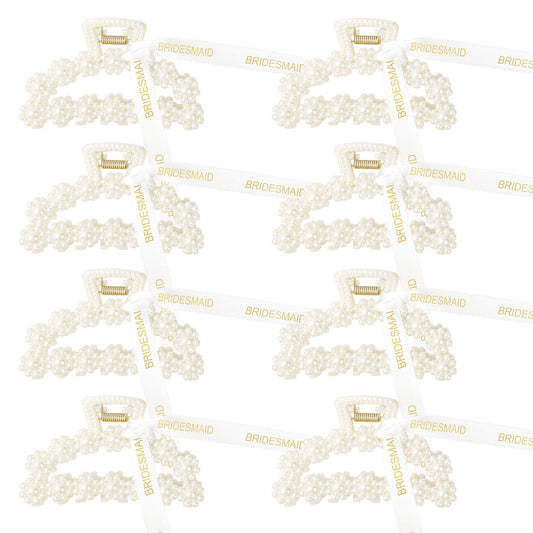 DEEKA front view of eight packaged bridesmaid clips, ready to gift