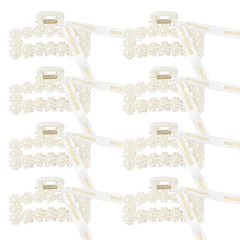 DEEKA front view of eight pearl clips showing neat packaging and elegant presentation