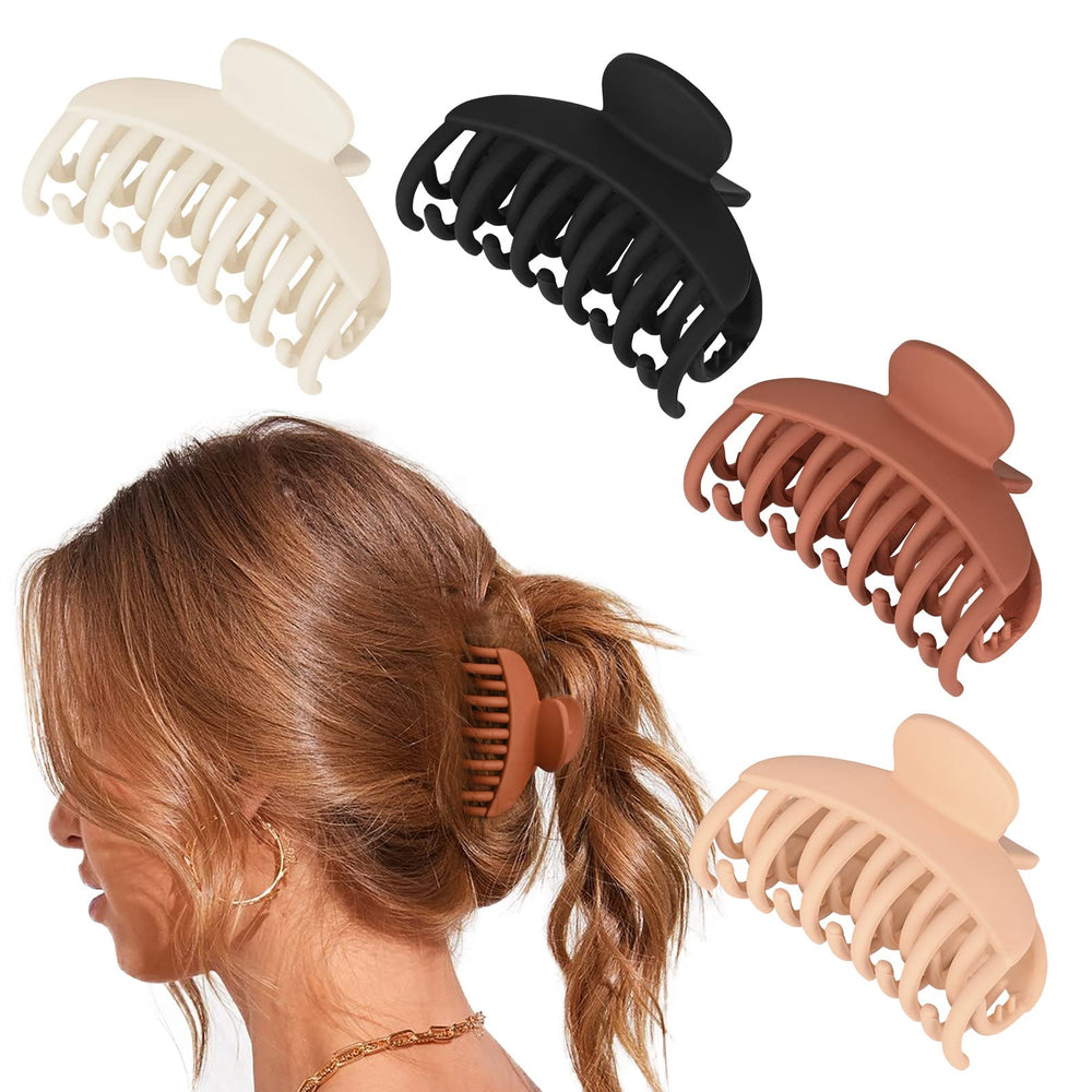 DEEKA front view of four matte clips showing compact pack and quick styling benefit