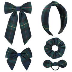 DEEKA plaid set front view showing all five pieces and easy coordination
