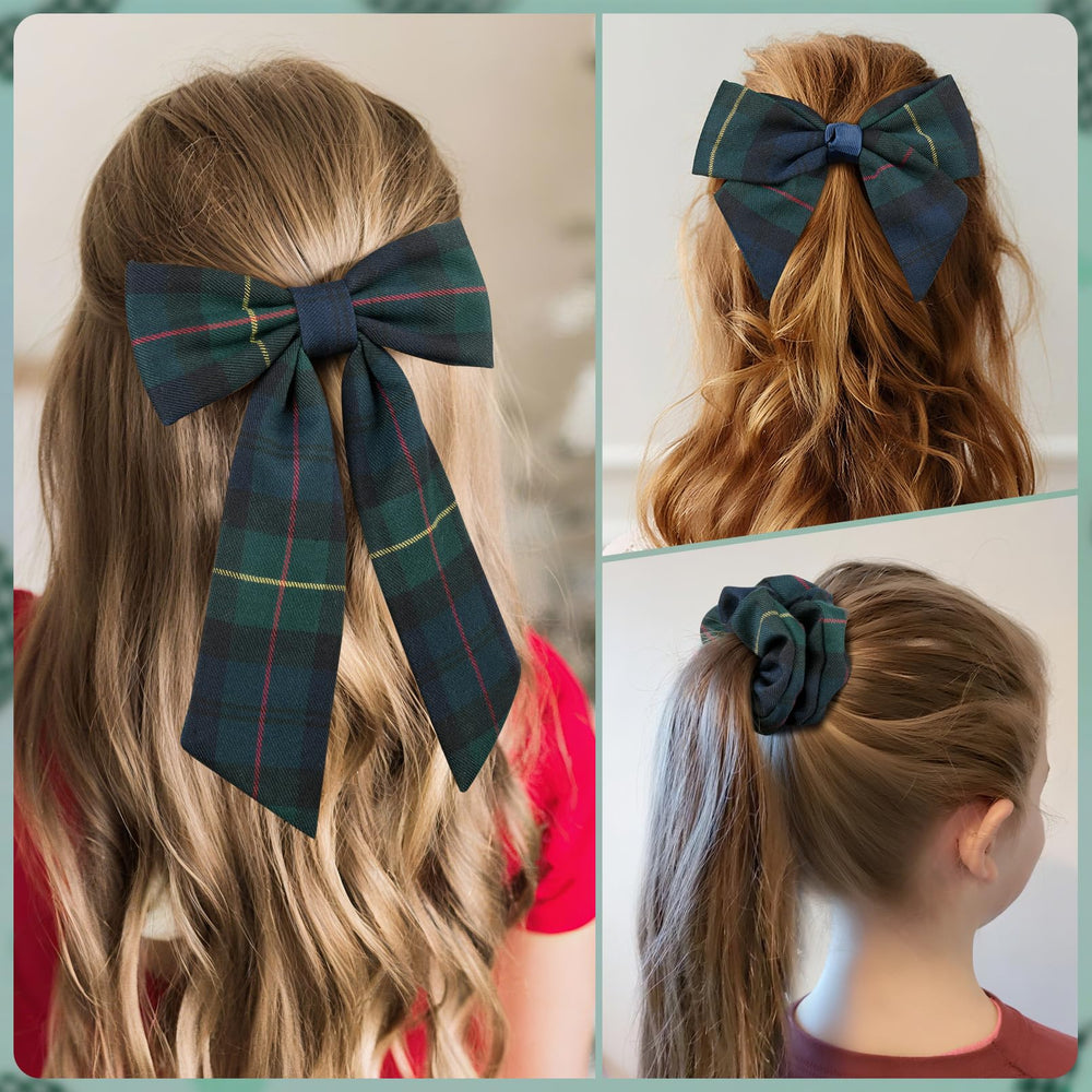 DEEKA scrunchie and hair tie on hand demonstrating gentle hold and stretch
