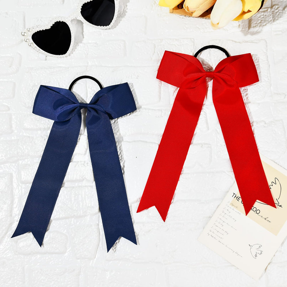 DEEKA bow next to ruler illustrating 5.5 by 9 inch size for scale