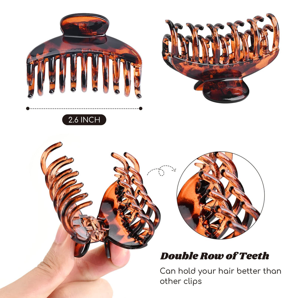 DEEKA tortoise shell clip close-up showing pattern and polished finish