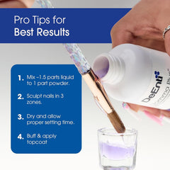 DeEnti Nomma Plus forming a creamy acrylic bead on brush for easy shaping