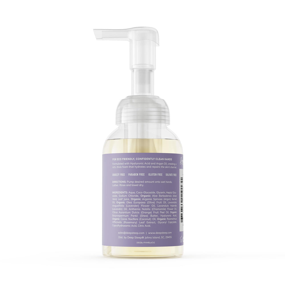 Deep Steep airy foam close-up illustrating gentle lather and efficient cleansing benefit