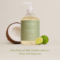 Deep Steep lathered hands demonstrating gentle cleansing and soft results