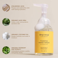 Deep Steep 8 oz bottle beside common items for scale and travel-friendly benefit
