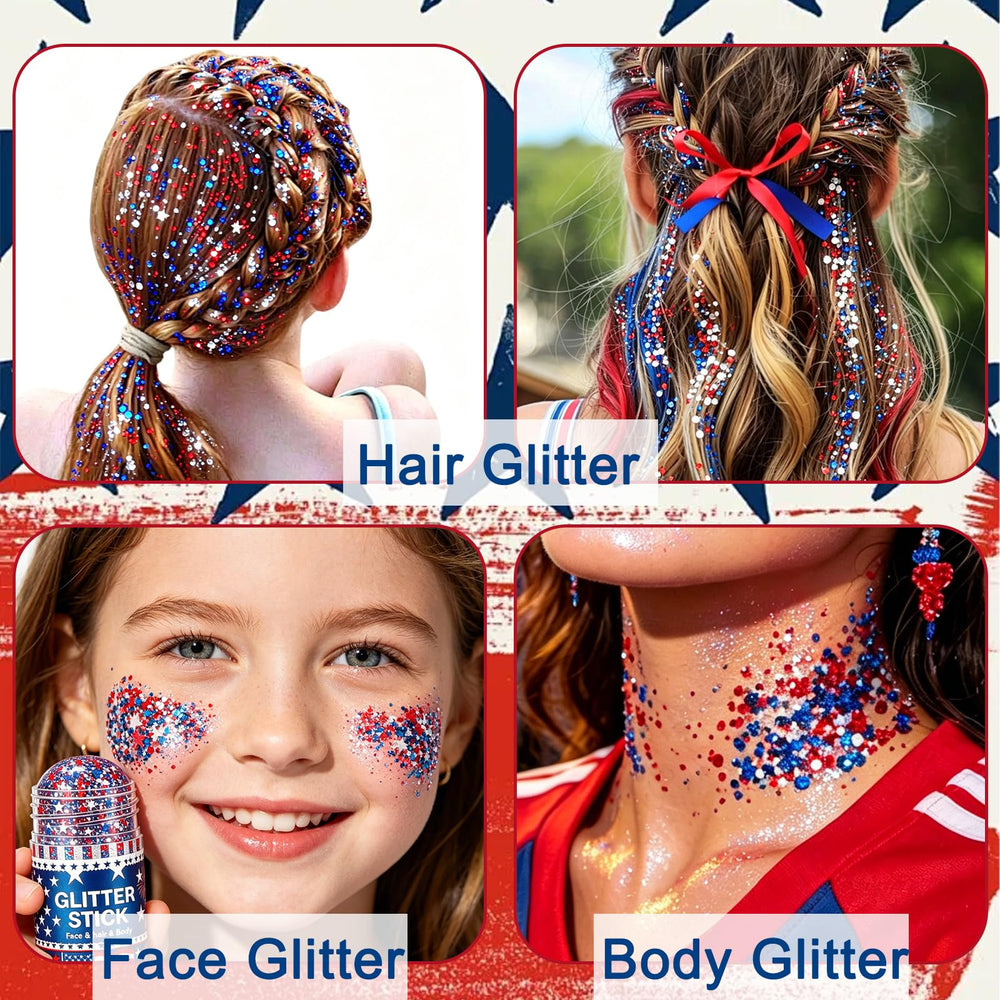 Deepmind glitter stick used in hair braid adding festive sparkle and hold