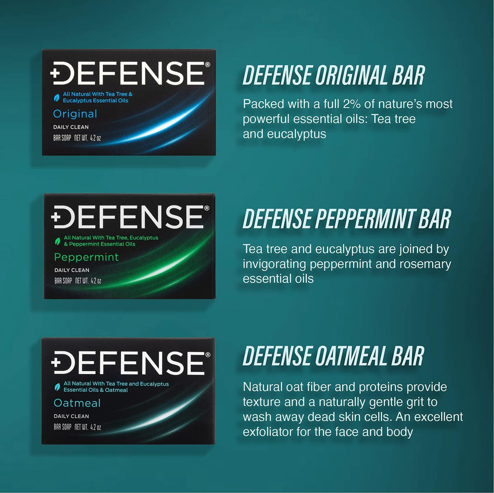 Defense Soap on draining soap dish displaying fast drying and longevity
