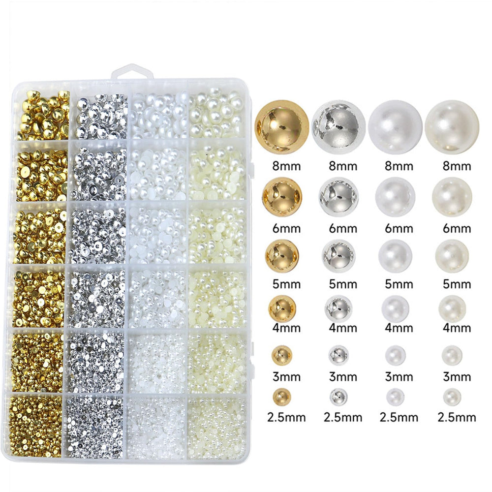 Delgoash close-up of tiny 2.5mm pearls showing fine detail for nail art and delicate accents
