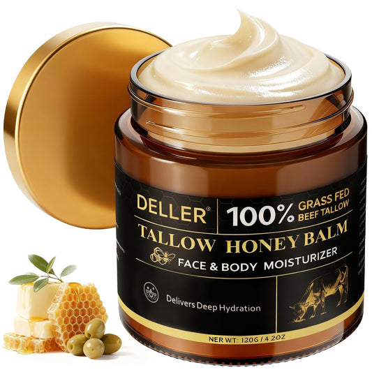 Deller front jar packaging showing brand and natural balm benefits