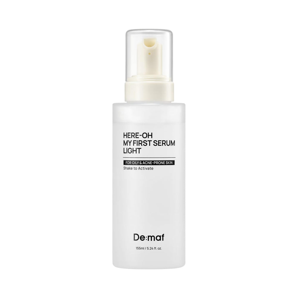 De:maf bottle front view showing clean serum packaging and calm benefit