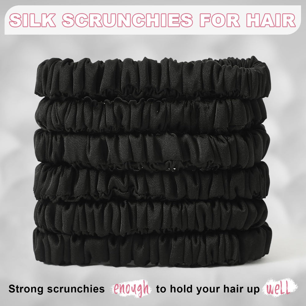 DEMAZALO scrunchie holding a ponytail securely without creasing hair for gentler styling