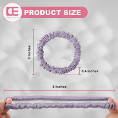 DEMAZALO side view showing thin scrunchie profile for low-bulk styling and comfortable wear