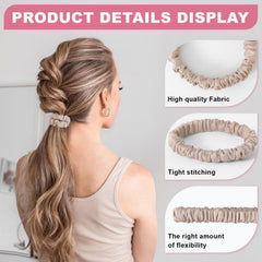 DEMAZALO scrunchie securing a ponytail demonstrating secure hold without tugging