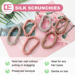 DEMAZALO open packaging with six scrunchies arranged to show included colors