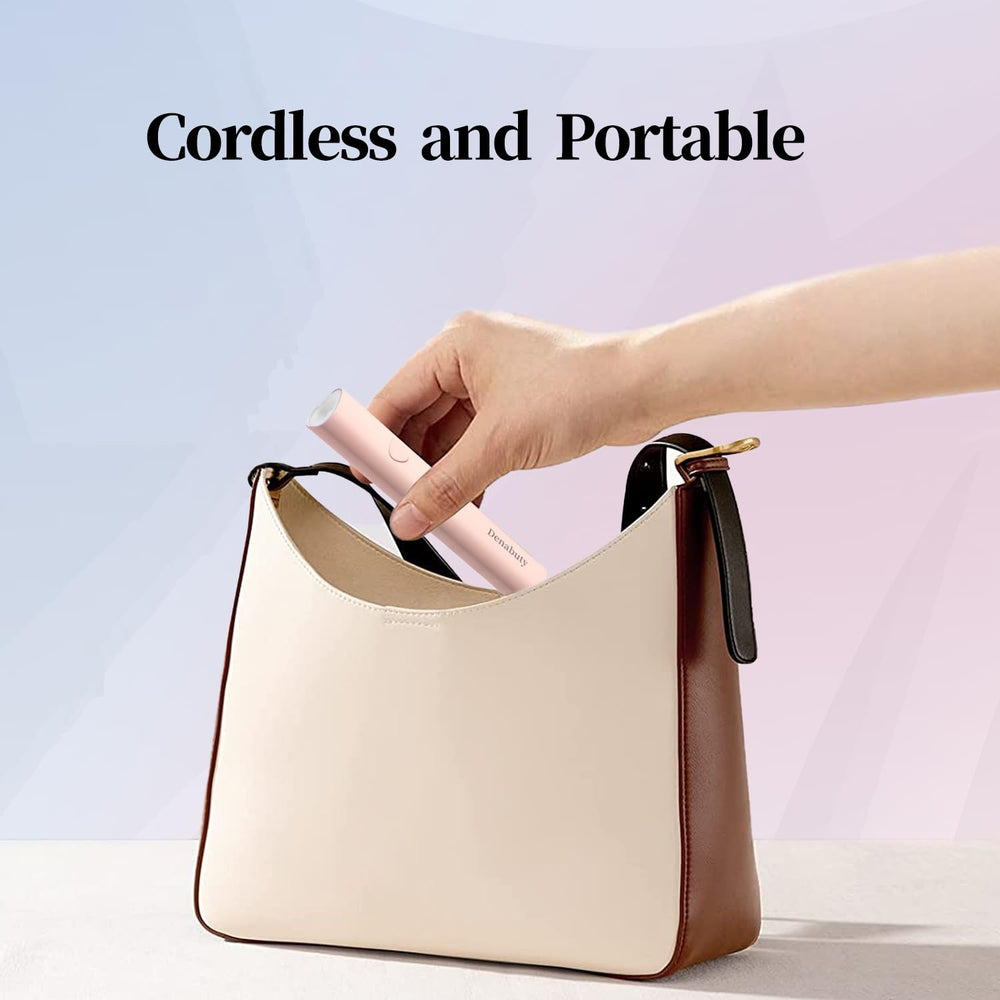 Denabuty lamp in travel kit lifestyle setup for on-the-go manicures