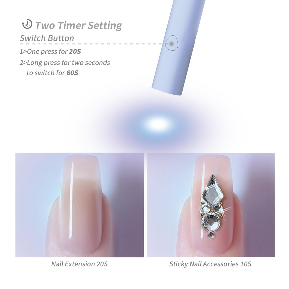 Denabuty side view with foldable stand offering hands-free nail art support