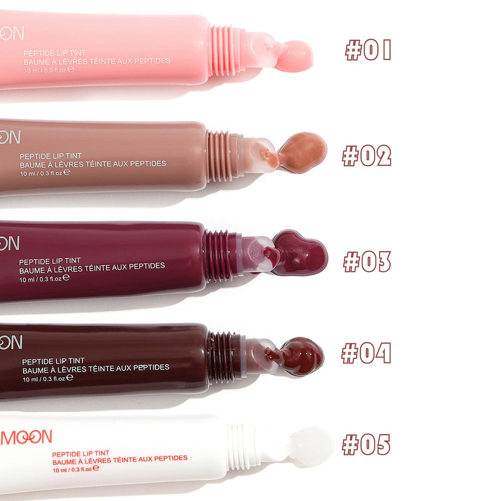 DENESTUP swatch array of five nude shades showing color payoff and finish