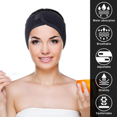 Denfany headband beside ruler showing 25 inch length and coverage