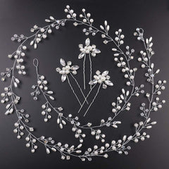 Denifery three included silver rhinestone hairpins for secure hold benefit
