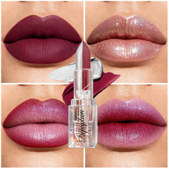 Depuplum dark red matte close-up texture demonstrating creamy, high-pigment finish