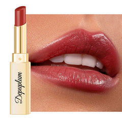 Depuplum DM101 front packaging showing cranberry shade and glossy finish benefits