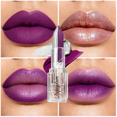 Depuplum dual-ended close-up showing twist mechanisms and easy application benefit