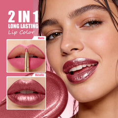 Depuplum metallic texture closeup highlighting shimmery wine red payoff