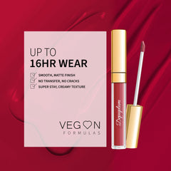 Depuplum on lips model wearing Witch Red to show true color payoff and long-lasting effect