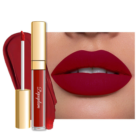 Depuplum front packaging showing bold oxblood shade and matte finish benefit