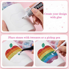 DERFILIN rhinestones decorating a phone case giving an instant personalized upgrade