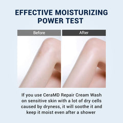 Derma B foam in hand proving gentle lather and comfortable cleansing