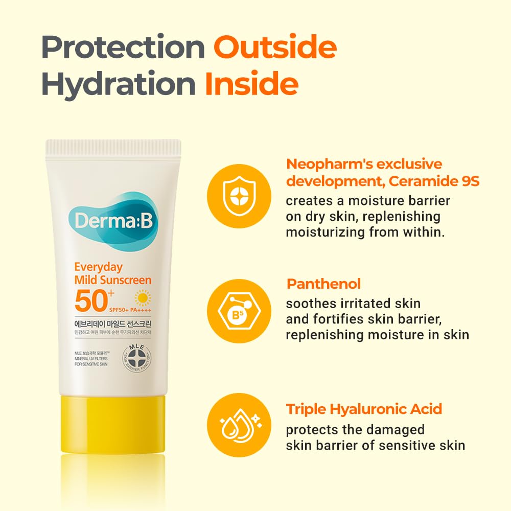 Derma B label ingredients closeup showing zinc oxide and soothing extracts