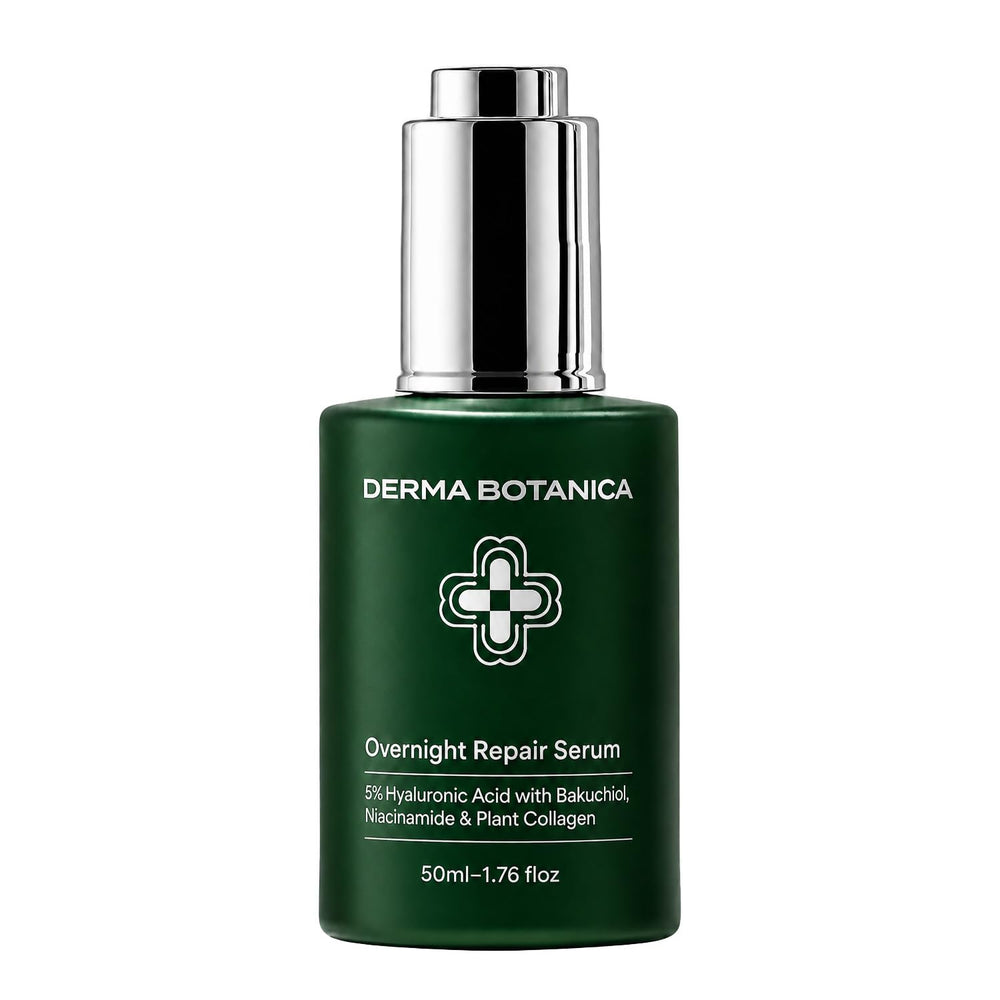 Derma Botanica front bottle showing elegant packaging and nightly use benefit