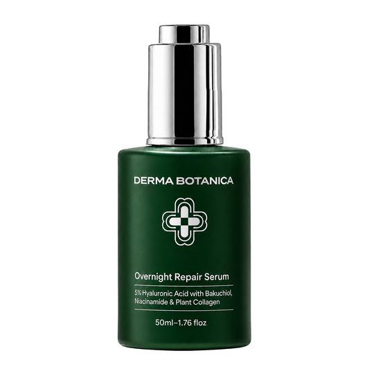 Derma Botanica front bottle showing elegant packaging and nightly use benefit