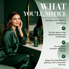 Derma Botanica night routine lifestyle scene showing calming evening skincare benefit