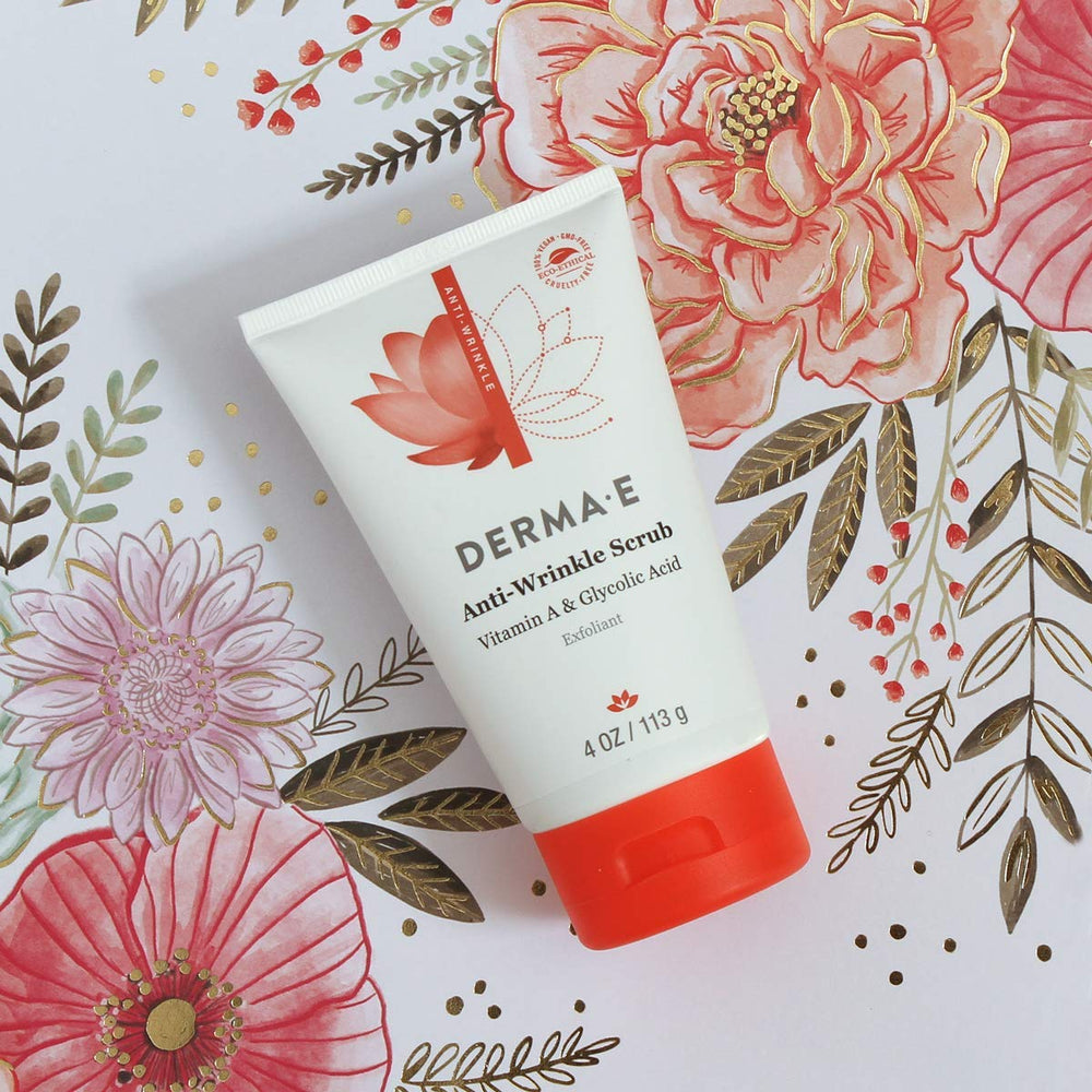 Derma E tube label detail displaying active ingredients and clean formula